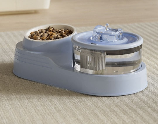 Pet's Choice Automatischer Keramik Bewässerer / Brunnen für Hund & Katze mit Gestell 1,25l in Hellblau Farbe