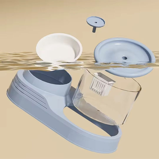 Pet's Choice Automatischer Keramik Bewässerer / Brunnen für Hund & Katze mit Gestell 1,25l in Hellblau Farbe