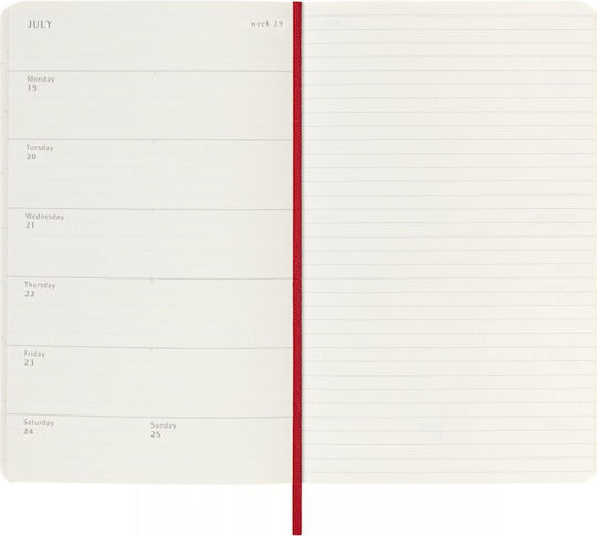Moleskine Classic Weekly Planner 2026/2027 Weekly 18 Months Large 13x21 Soft Cover Scarlet Red 8056999279837