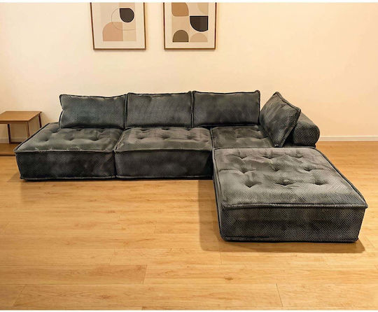 Larry-S Colțar Canapea Cu Colțul Din Dreapta Gri Închis 301x201x75cm E9820,1S