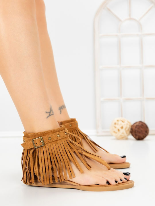 Flache Sandalen Für Damen Braun