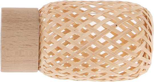 Curtain Wood End Made of Beige Wood