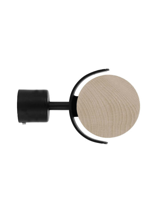 Curtain Wood End Metallic Black