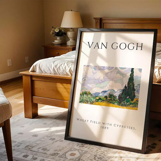 Poster Van Gogh Wheat Field Cypresses Art002 40cm X 50cm Λευκή Ξύλινη Κορνίζα-55246pd156889f55310