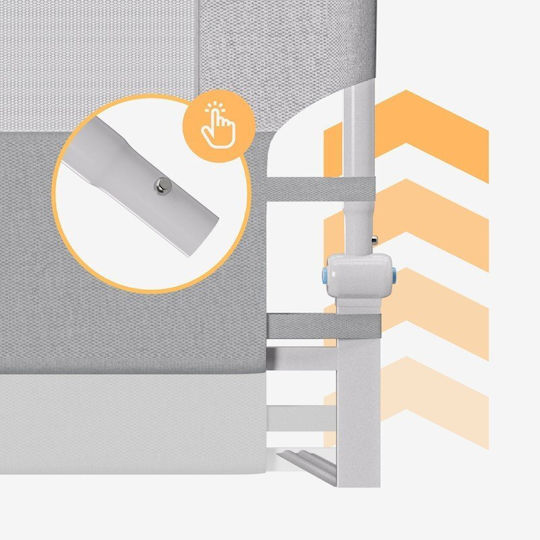 Tulano Foldable Bed Rail Guard from Metal in Grey Colour 77x26x7cm