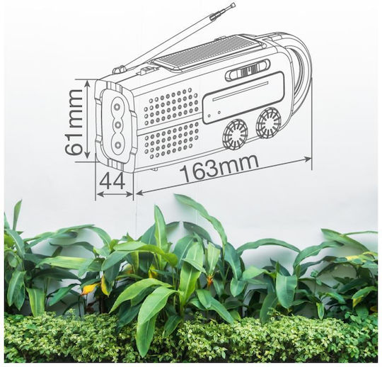 Led Solar Lighting Accessories for Camping with Flashlight, Radio & Powerbank 150lm 2W Green