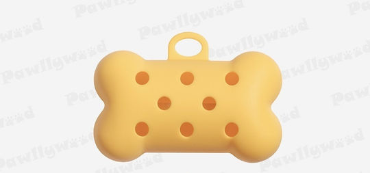 Bone Dog Excrement Removal Bag Case 2 Charms Yellow