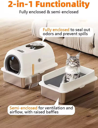 Pet's Choice Closed White Cat Toilet L60 x W40 x H40cm
