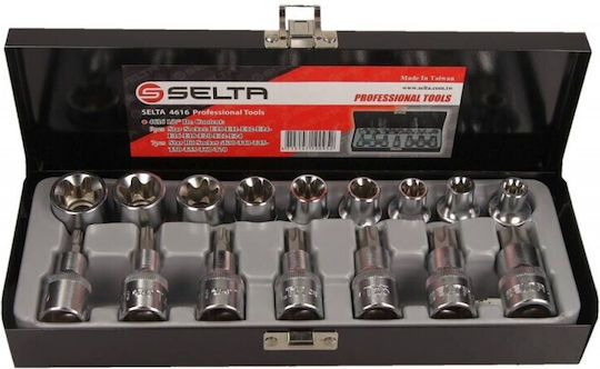 Selta Ядки Torx с Рамка Хост 1/2" Комплект 16 Бройки