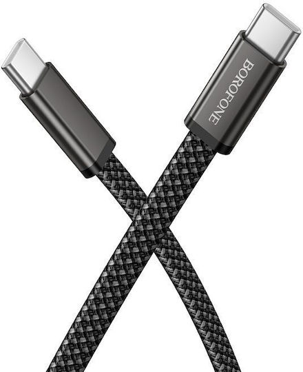 Borofone Geflochtenes Kabel USB-C männlich - USB-C 60W PD Schwarz 1m