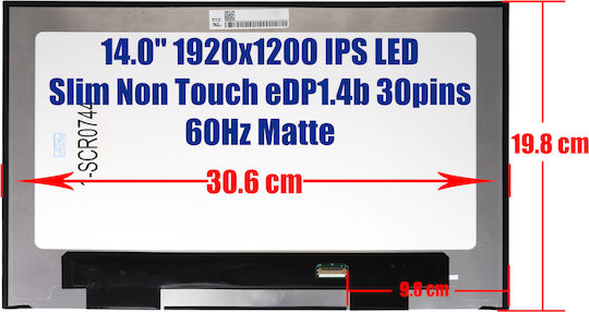 Οθόνη 14" LED / Slim / Touch / 60Hz 1920x1200 Matte για Laptop Dell Latitude 7440 7400 1-SCR0744