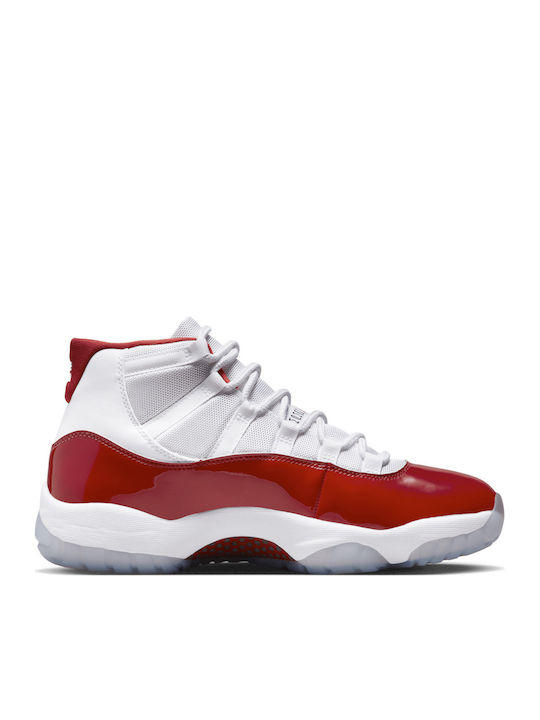 Air  11 Retro Мъжки Високи Сникърси Бели / Varsity Red / Black