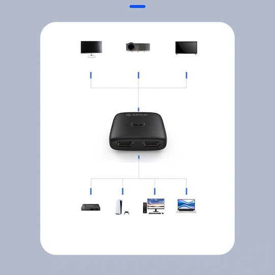 Orico As2-a1 Hdmi Adapter Bi-directional Splitter Black 6942227180681