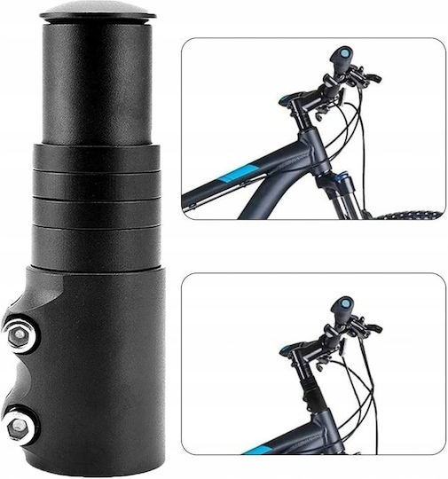 Extensor Tije De Ghidon Pentru Biciclete Zola Reglabil Pe Înălțime Lungime Totală 12 Cm Diametru Tijă 28 6 Mm 4 Inele Spacer Șurub De Fixare Cap Montare Aliaj De Aluminiu Negru