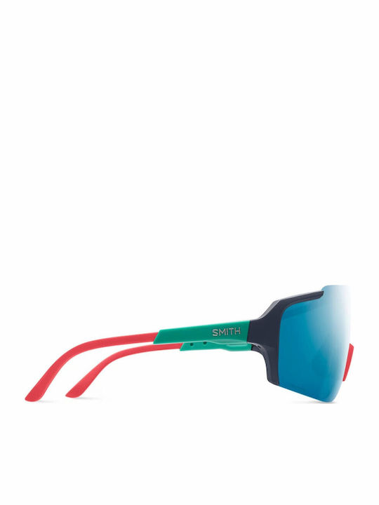 Smith Unisex Sonnenbrillen mit Blauer Rahmen und Blauer Spiegel Fassung
