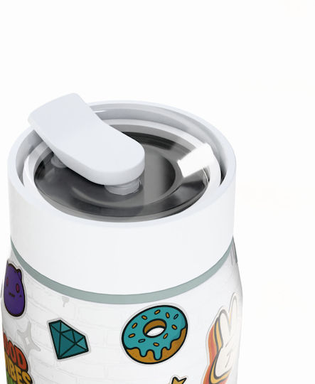 Estia Lens Save The Aegean Thermos Stainless Steel BPA Free 360ml Urban Vibes with Straw