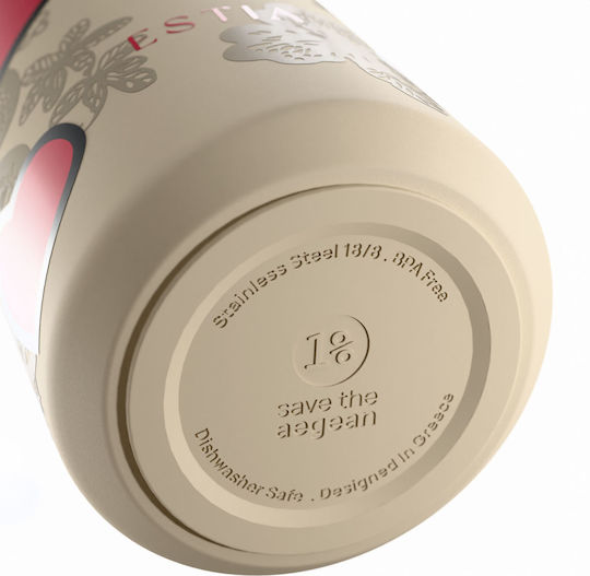 Estia Lens Save The Aegean Чаша Термос Неръждаема стомана Без BPA 360ml Tender Lace с Сламка