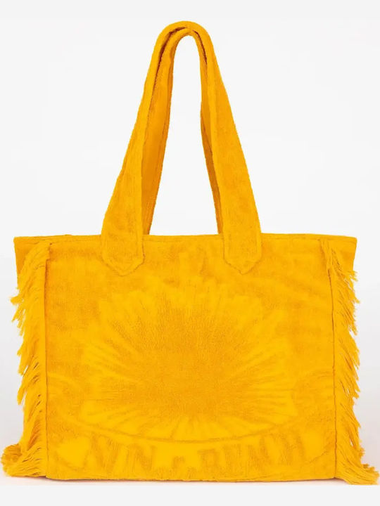Sun of a Beach Terrycloth Yellow Beach Bag