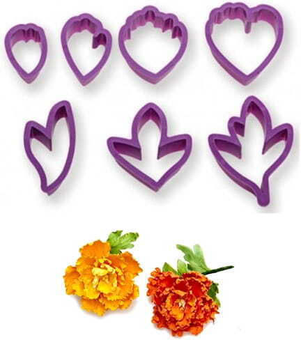 Peony Flower + Leaves Cutter Set