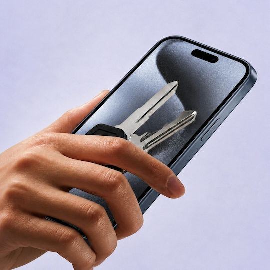 3mk Pachet 2 Folii Protectie Telefoane Tempered Glass iPhone 15 Pro Cadru Aplicator Negru Transparent