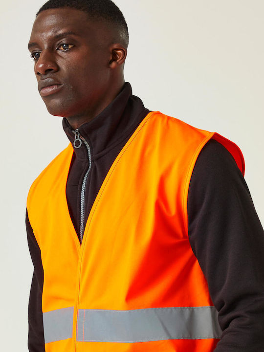 Essential Men's Work Vest with Reflective Tapes Orange