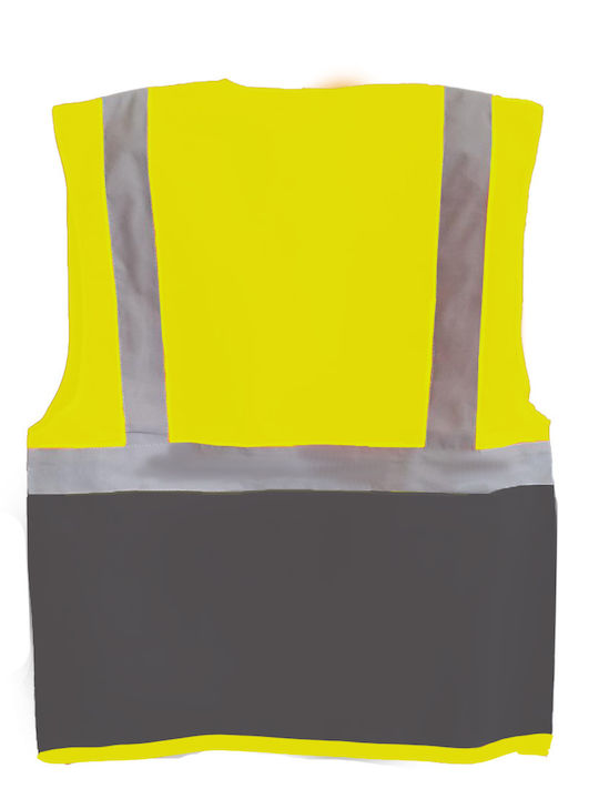 Yoko Hvw801 Fluo Men's Work Vest with Reflective Tapes Yellow