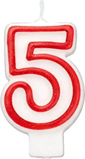 Birthday Cake Candle Chippo 968094-5 Number 5 Red 7.5 Cm