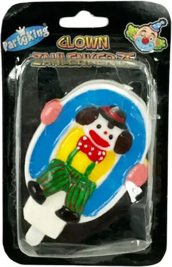 Chippo Geburtstagskerze Clown 134788 Nummer 0 Blaue 9,5 cm
