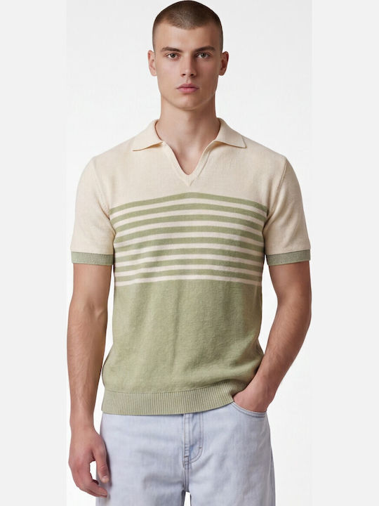 Polo Short Sleeve Beige-Mint Blouse BENT 1834