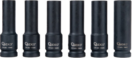 Geko Καρυδάκια Αέρος Μακριά με Καρέ Υποδοχής 1/2" Σετ 11τμχ