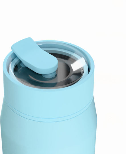 Estia Lens Save The Aegean Чаша Термос Неръждаема стомана Без BPA 360ml Arctic със Сламка