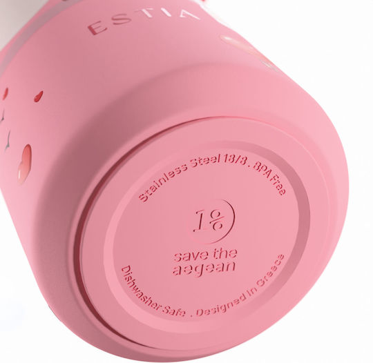 Estia Pulse Save The Aegean Рециклируема Бутилка Термос Неръждаема Стомана Без BPA 500ml Love Ascend