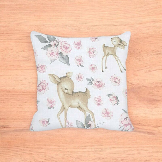 MimiNu Husă pentru pernă pentru bebeluși Sweet Deer Pink 40x40cm