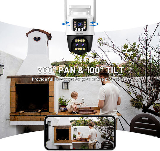 Jortan JT-9999PRO IP Triple Κάμερα Παρακολούθησης Wi-Fi 9MP Αδιάβροχη με Φακό 3.6mm