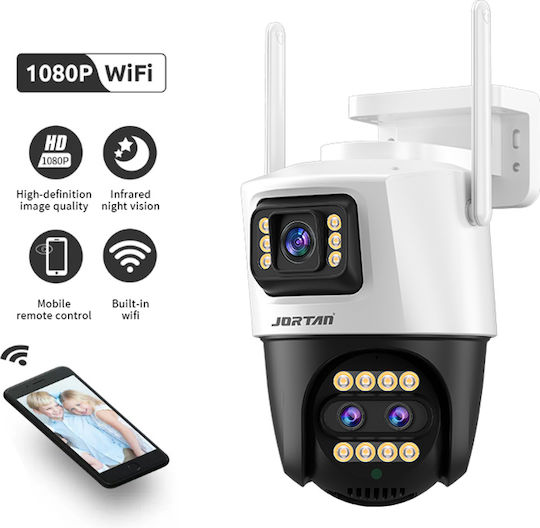 Jortan JT-9999PRO IP Triple Κάμερα Παρακολούθησης Wi-Fi 9MP Αδιάβροχη με Φακό 3.6mm