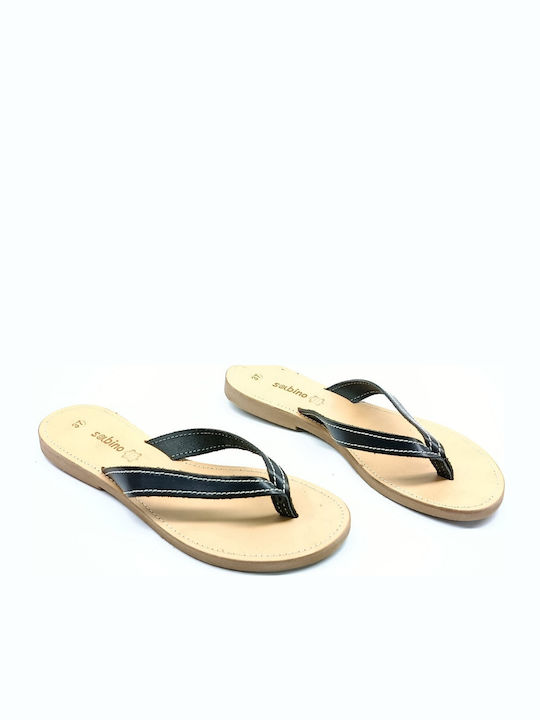 Leather Women's Flat Sandals Black