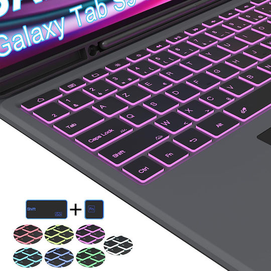 Flip Cover mit Tastatur für Samsung Galaxy Tab S10 S9 S8 Ultra