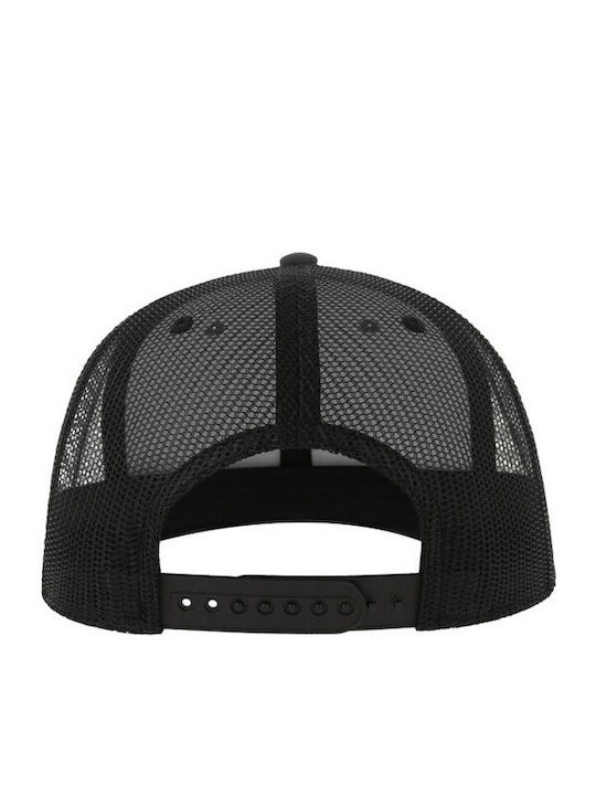 Einschichtiges Kappen S-snap Atlantis Snapback Netz Flach Schirm Dunkelgrau Schwarz