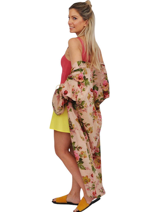 Kalimera Clothing Athens Дамско Кимоно За Плаж Розово
