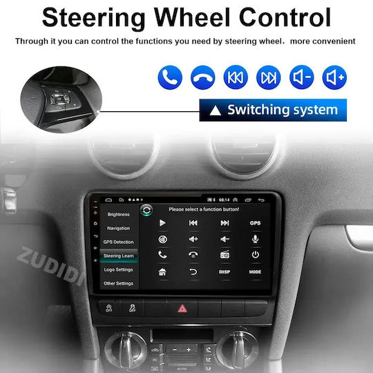 Audi A3 2007 Android Multimedia Carplay Androidauto Gps Wi-fi Bluetooth Sη34