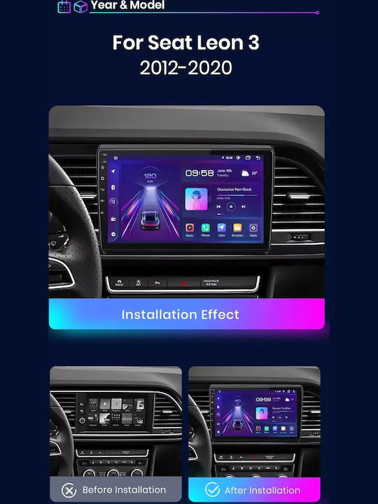 Seat Leon 2016 Android Мултимедия Carplay Androidauto GPS Вграден Wi-Fi Bluetooth SH74