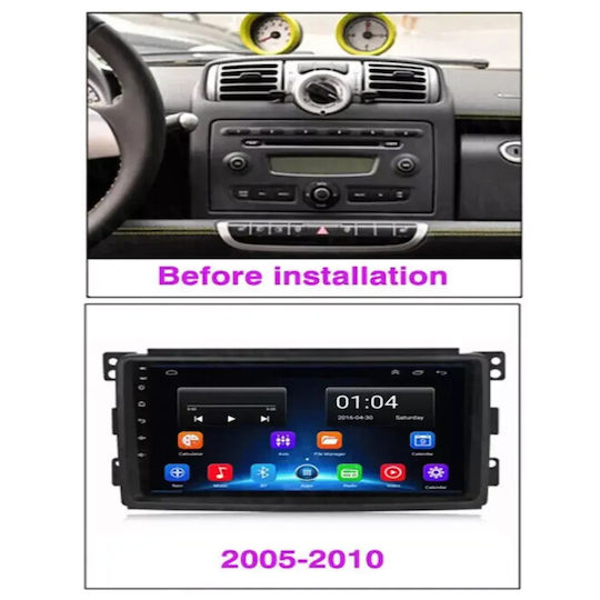 Smart 451 2009 Android Multimedia Carplay Androidauto GPS Wi-Fi Bluetooth Sh3