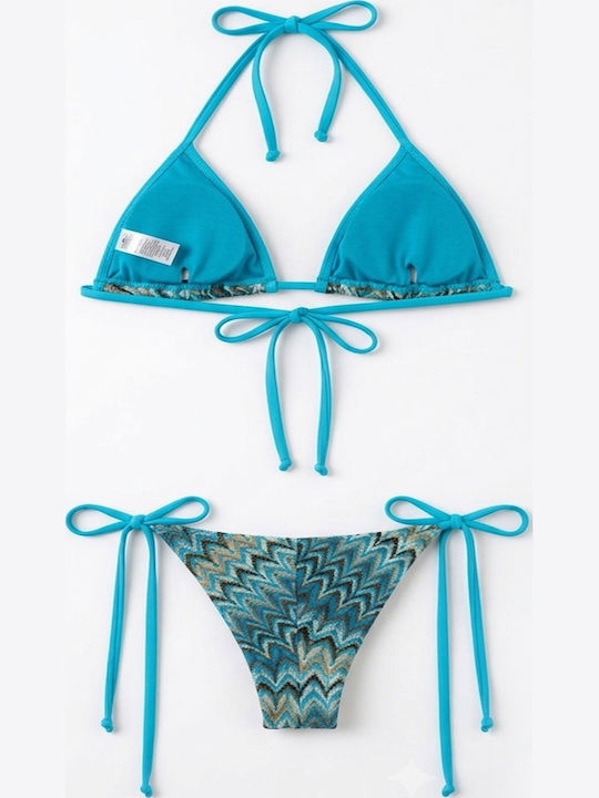 Set Bikini Dreieck Top Blau