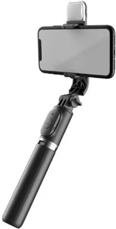 Selfie Stick Bluetooth Cu Lumină Led De Umplere Compatibil Ios Android Reglabil Negru