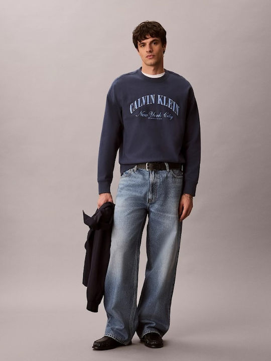 Men's Jeans Pants Relaxed Baggy Fit Blue