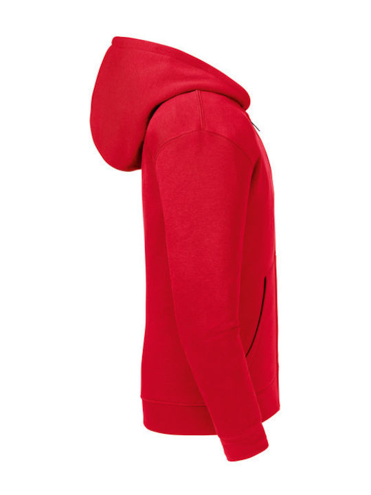 Kids Cardigan Sweatshirt Cotton with Hood Red