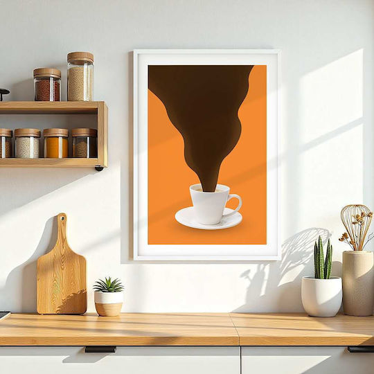 Poster Coffee Cup Pst25358 40cm X 50cm Premium Black Wooden Frame