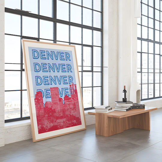 Poster Denver Pop Art Pst25519 40cm X 50cm Μαύρη Ξύλινη Κορνίζα-63385pd156103f55321