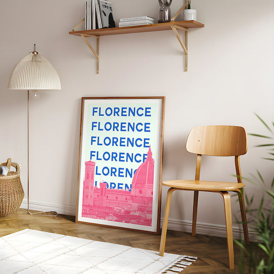 Poster Florence Pop Art Pst25515 40cm X 50cm White Wooden Frame
