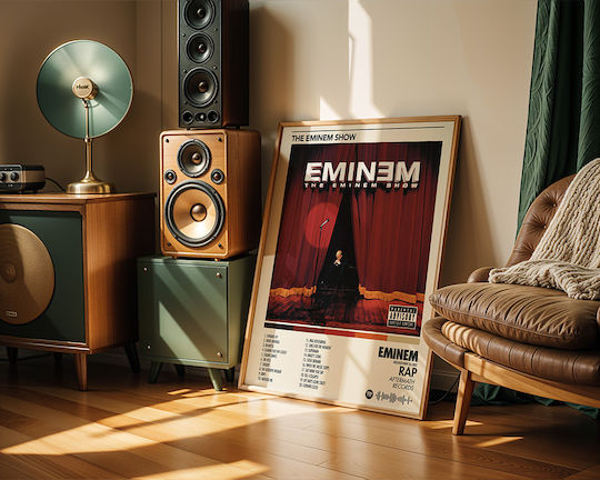 Music Poster Eminem Eminem Show Ms073 40cm X 50cm Black Wooden Frame